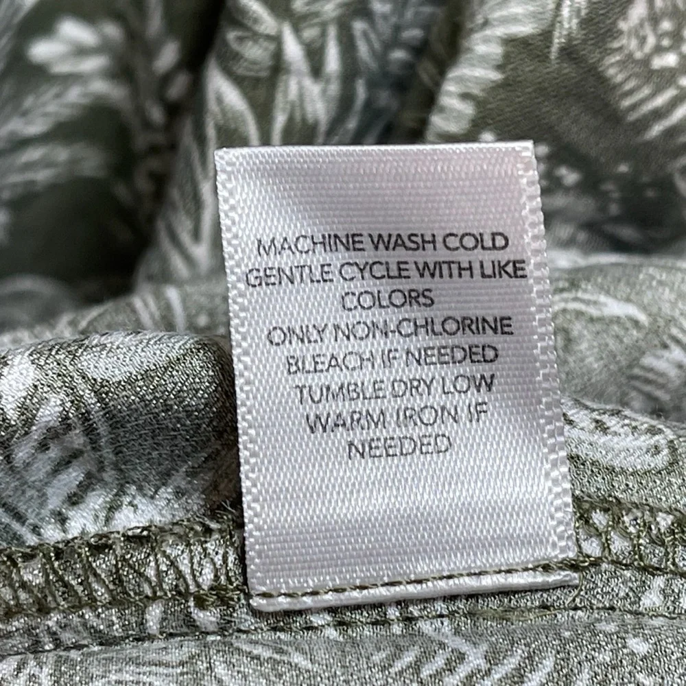 Christopher & Banks | Petite Green Botanical Print Square Neck Blouse | PXL - Picture 8 of 8